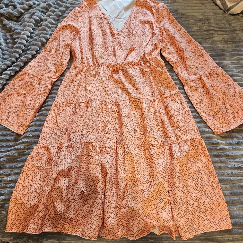 Shein dress, orange/white, XL